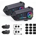 Universal Bluetooth-headset til motorcykel til 2 ryttere - BT 5.3, 2-i-1 mikrofon, hjelmkompatibel
