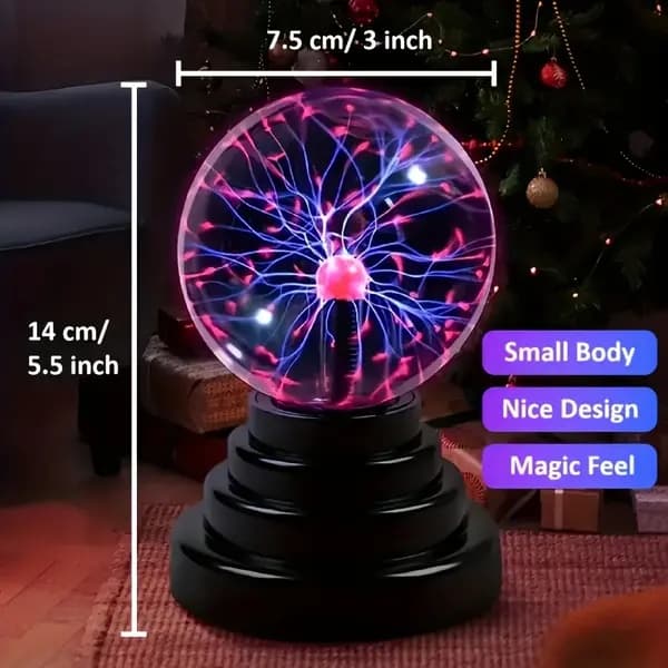 Plasmanattlampa med touchkontroll - USB-driven, lämplig för dekorativ och stämningsfull belysning i sovrum, vardagsrum och spelrum.