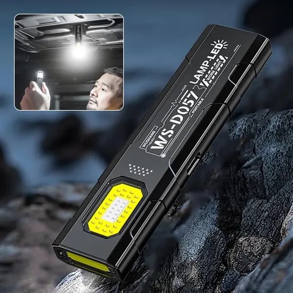 2-pakning USB-C oppladbare lommelykter – 550 lumen LED, 5 lysmoduser, 400 mAh batteri