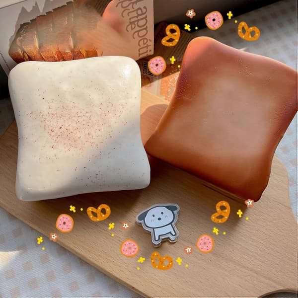 Brödsmör Squishy, Långsamt Stigande Squishy, Julklappsfyllning, Stressbollar, Stresslindring & Fidgetleksaker för ADHD