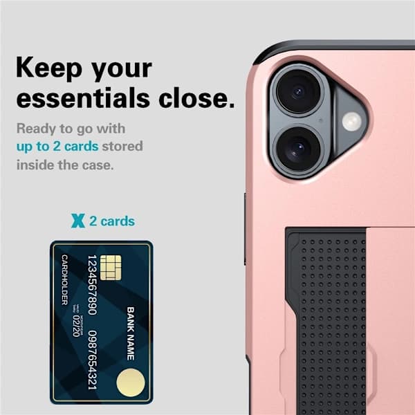 iPhone 17 -kuori, sekoitemateriaalit, SIM-korttipaikalla, musta.