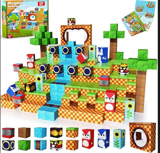 100 st magnetiska byggklossar - Leksaksgåva för barn (1 set)
