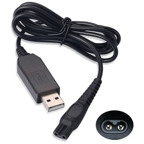 Sortt USB-opladerkabel til Philips OneBlade QP2630 barbermaskine og trimmer