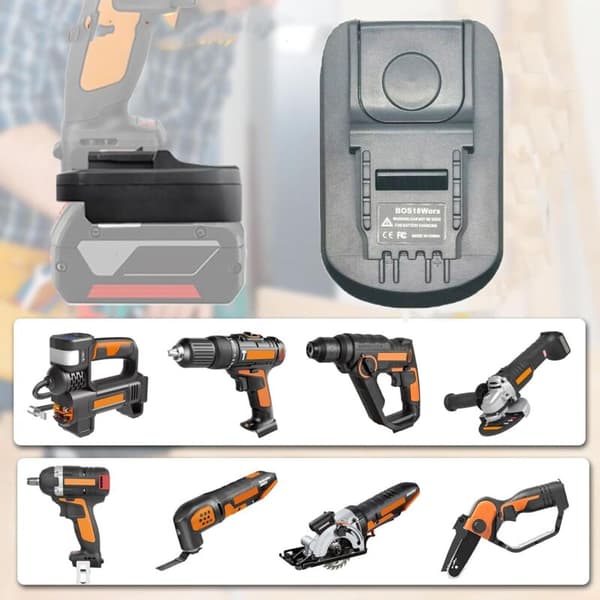 BOS18WORX batteriadapter til Worx 4-bens 20V værktøj - Batteriadapter til Bosch Professional 18V