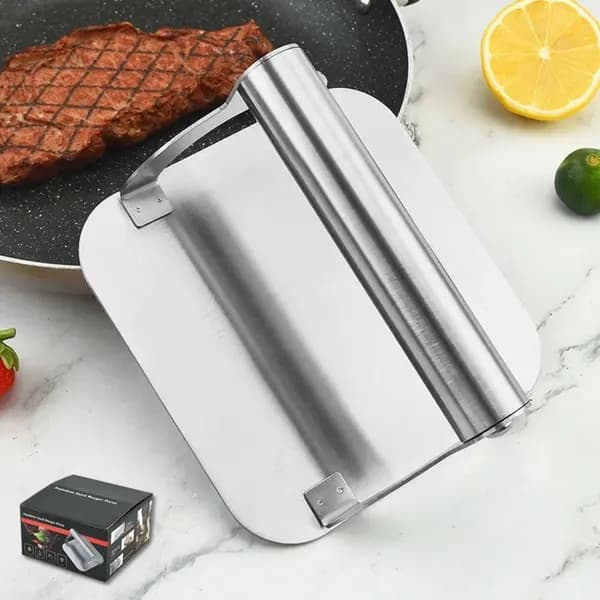 100% Rostfritt Stål Hamburgarform - Lämplig för Grillar och Ugnar, Silver
