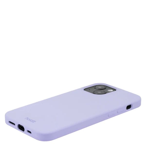 Håndholdt iPhone 15-deksel, silikon, lavendelfarge