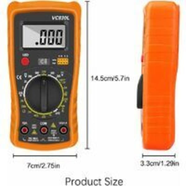 Automatisk digital multimeter – Mäter spänning, resistans, kontinuitet och dioder – CAT III säkerhetsklassning – Professionell laboratorieanvändning