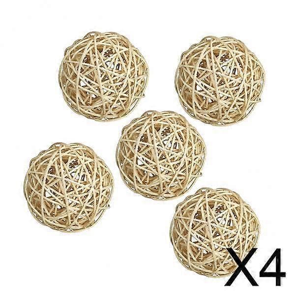 4x 5 st. flätade rottingbollar 7 cm barnhantverkstillbehör utbildningsrekvisita, bröllop