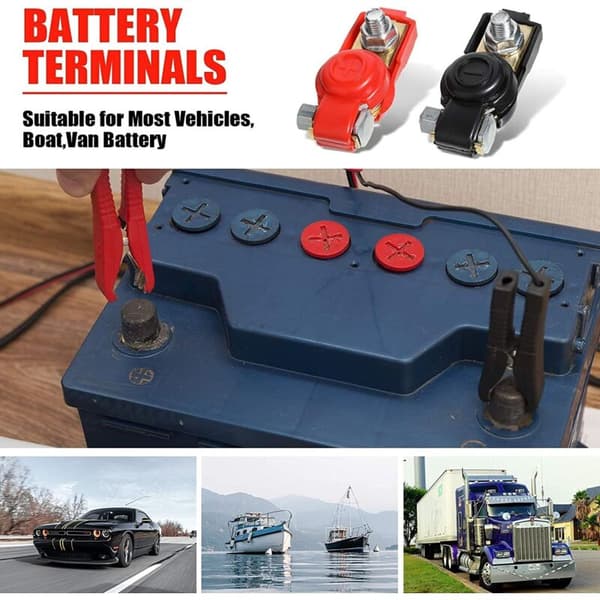 Par batteripolklemme-stik. Batteripolklemme-stik til positive og negative bilterminaler