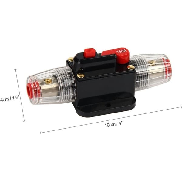 Bilkretsbryterbeskyttelse 12V - 24V DC med manuell sikringsresetbryter 50A/100A/150A (100A)