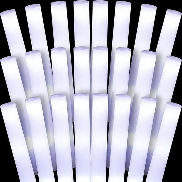 20-pakning hvite LED-glødepinner - Rave bursdagsfest lyspinner, batteridrevne