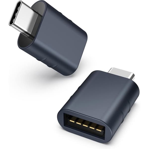 USB-C til USB-adapter, 2-pak; USB-C han til USB 3 hun-adapter