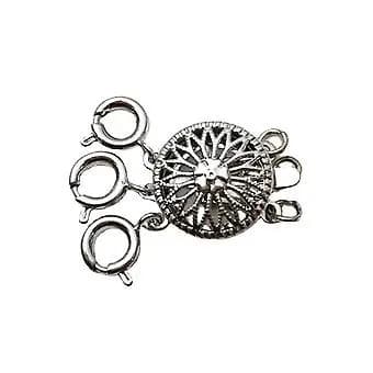 Magnetisk halskædelås/-forbinder, velegnet til lagdelte halskæder og armbånd (Sølv 3)
