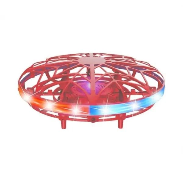 LED mini drone håndkontrollert flygende ballleketøy, egnet for barn og voksne, rød