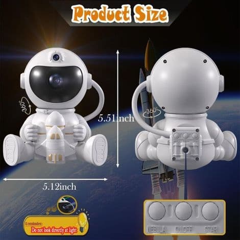 Astronaut Galaxy Projektor med Fjärrkontroll. LED Stjärnprojektor.