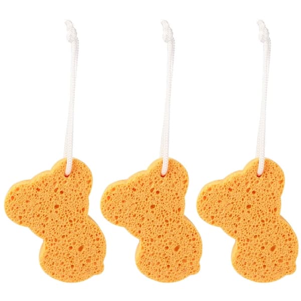 3-delt badesvamp af naturfibre, cellulose kropsrens.