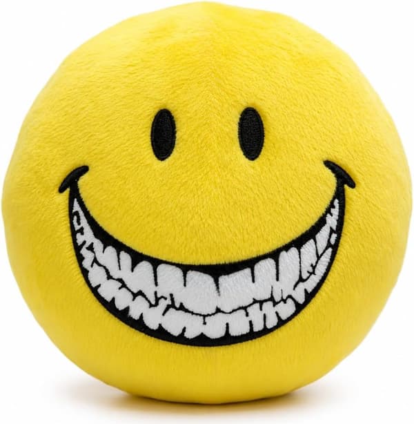 9,8-tommer Gul Smiley Face Horror ARG Plyslegetøj