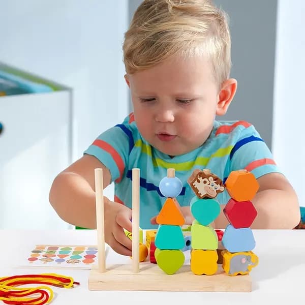 Montessori Træperler Master Sæt: Træner for Finmotorik, Model C