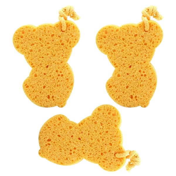 3-delt badesvamp af naturfibre, cellulose kropsrens.