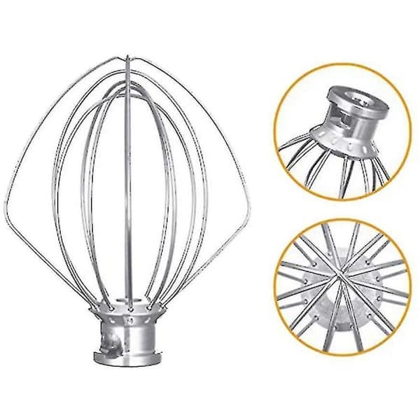 Visp i rustfritt stål til KitchenAid kjøkkenmaskiner – Kompatibel med Artisan- og Classic-modeller – Optimal ytelse for baking