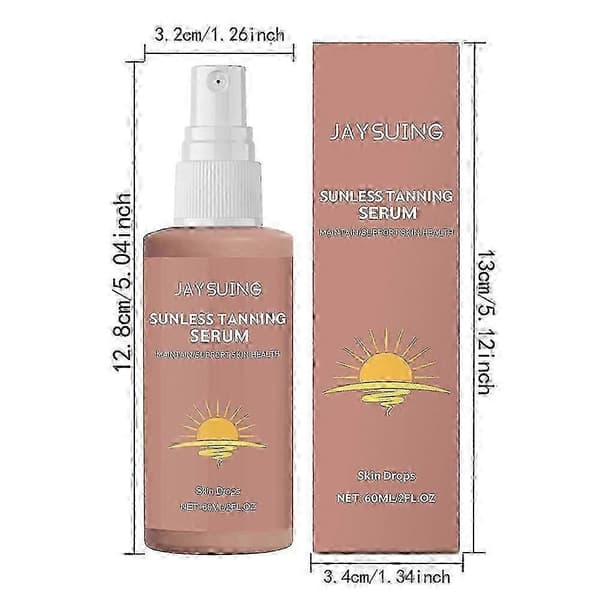 Brunfargeessensspray, egnet for ansikt og kropp, naturlig gradient, ingen soleksponering, vanntett