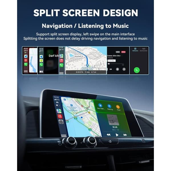 Trådløs CarPlay og trådløs Android Auto for iPhone. Trådløs Android Auto-adapter. Bluetooth 5.0 5G. Plug & Play. Automatisk tilkobling - Gull