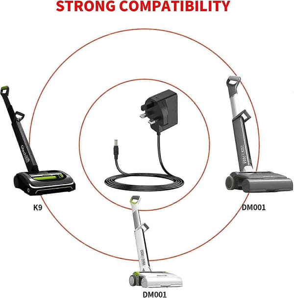 24v laderplugg kompatibel med Gtech Airram Mk2 K9 Ar02 Aft001 støvsuger strømforsyningsadapter