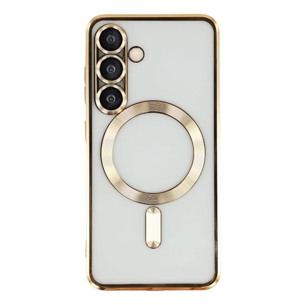 Samsung Galaxy S26 Mobilskal med MagSafe Magnetfunktion, Elektropläterad TPU, Guld