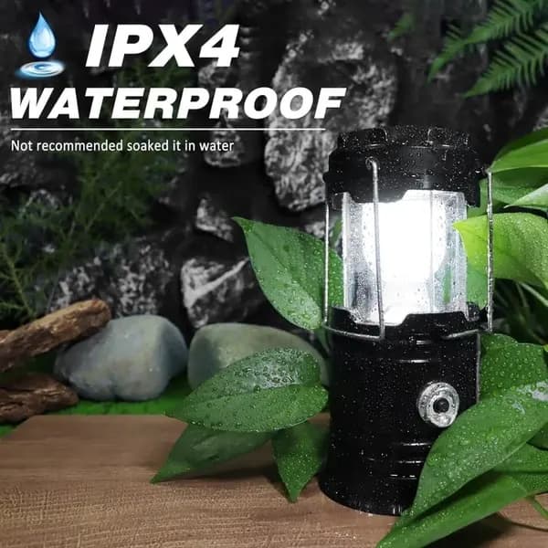 Topakning solcelle campinglamper – sammenleggbare LED-lys med USB-lading | Nødhengelys for camping, stormer, etc.