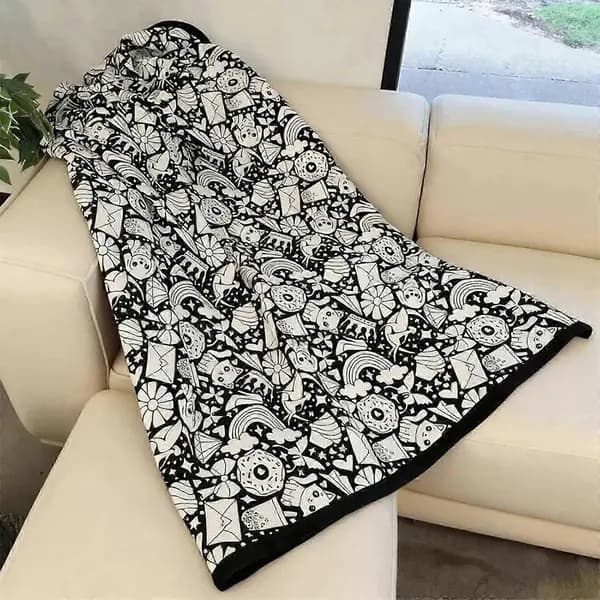 DIY fargeleggingsteppesett, inkluderer 24 tusjer, 50/60 tommer, selvfarging, vaskbart, kunstprosjekt, blomstermønster.