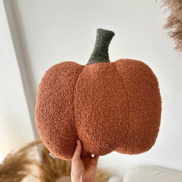Frotté græskar pude – Rust/Taupe