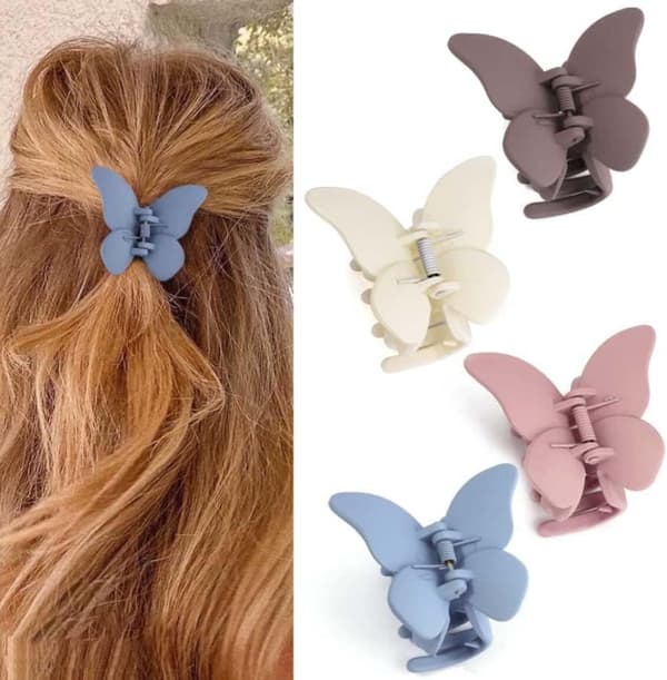 4 sommerfuglklemmer for tynt hår, små delikate, søte hårtilbehør for kvinner.