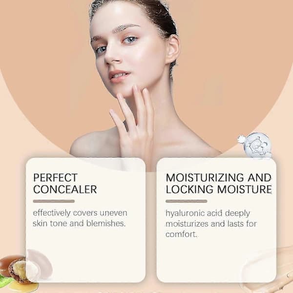 Fuktgivande Foundation - Lätt Concealer, Berikad med Sheasmör