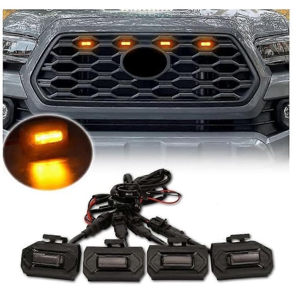 4 kpl auton ulkoisia LED-etusäleikön valoja. Savunvärinen keltainen valo. Autotarvikkeet