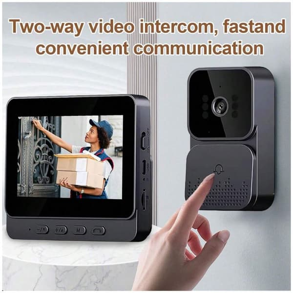 Video dörrklocka. Video intercomsystem. Mörkerseende dörrklocka med kameramonitor. Dörrklocka för villa/hus
