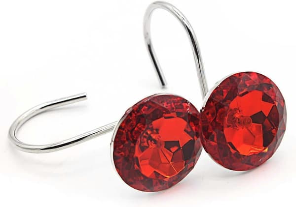 Duschdraperikrokar Diamantformade Duschringar/Runda Akryl Dekorativa Strass Bling Rullande Badrum Bad Set med 12 Ringar
