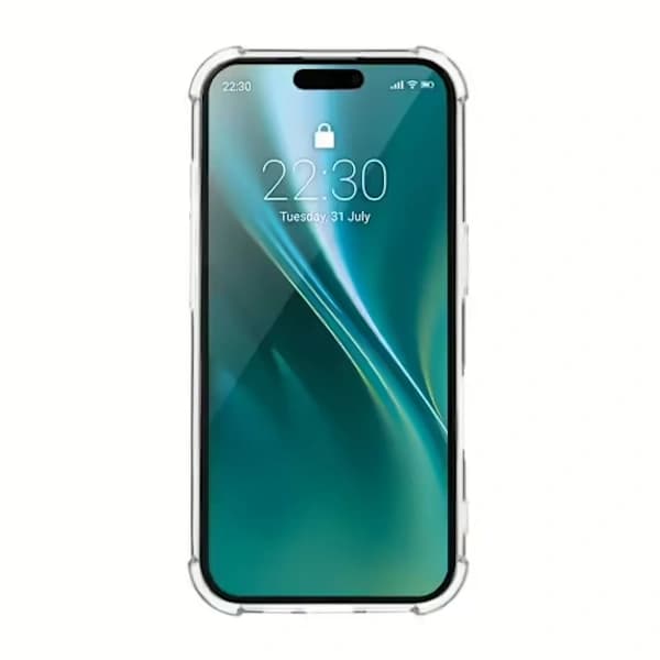 iPhone 16 Mobilskal med Stötsäkert Band och Kortplatser - Transparent