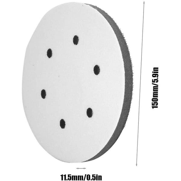 Blød slibepude. 125 mm bløde slibe-interfacepuder Blød svamp Diameter 125 mm (6 huller)
