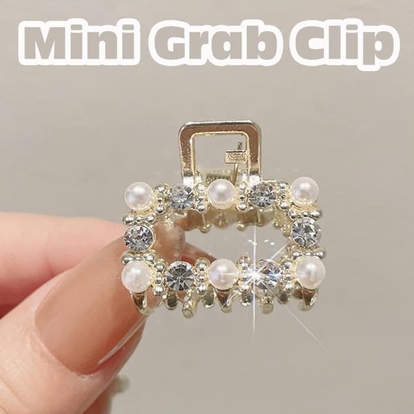 5 mini krystal rhinsten clips, guld skridsikker til kvinder/piger.