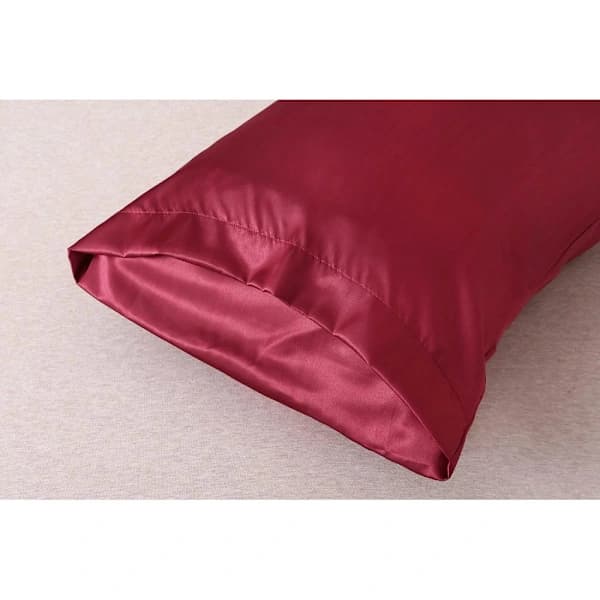 1 Usynlig Lynlås Dobbeltsidet Silke Pudebetræk - Bordeaux - 51x66cm (20x26 tommer)