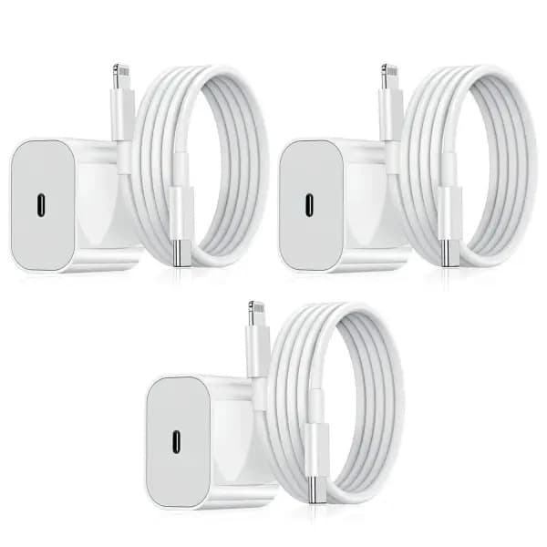 3-pak iPhone-opladere – Hurtigopladeradapter + USB-C 20W Hvid (NT) 3-pak iPhone-opladere