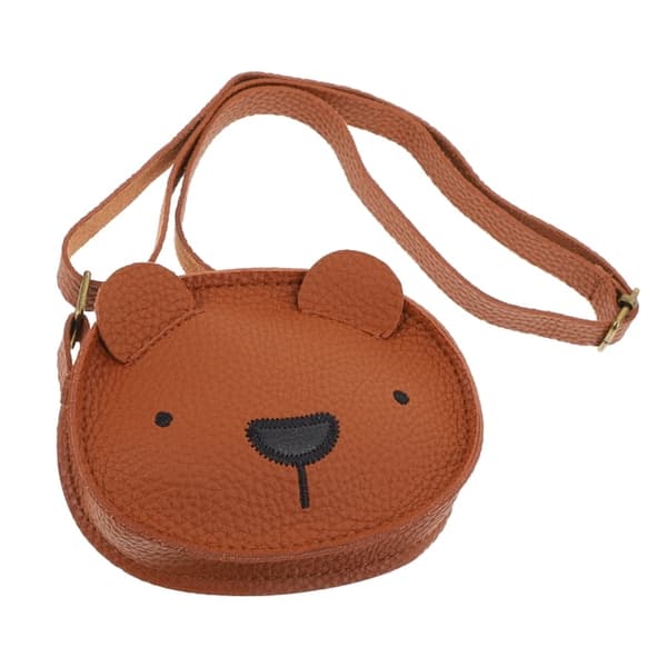 Tecknad björn crossbody-väska, söt djurform, barn.