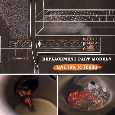 Udskiftningssæt til Hot Rod-tænder til de fleste Traeger og Pit Boss træpillegrill. 200W