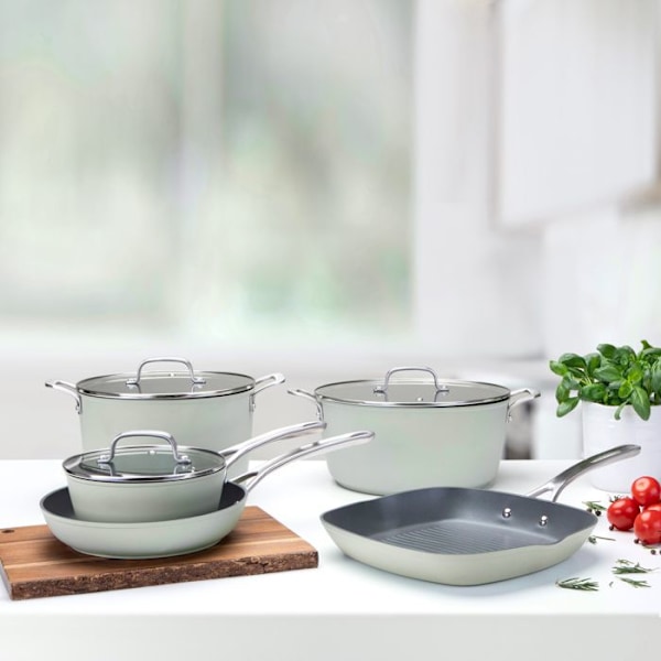Antihaftgrytan 28 cm med glaslock Laura Ashley - Salvia blad av Pendeford Grön