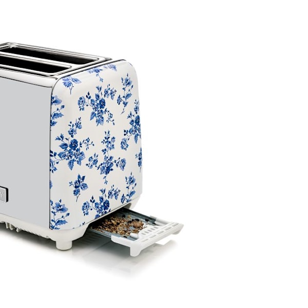 Brödrost 2 skivor - Laura Ashley - Kina Ros - självcentrerande skåror, värmer bakverk, varierade lägen, smulbricka. Mång