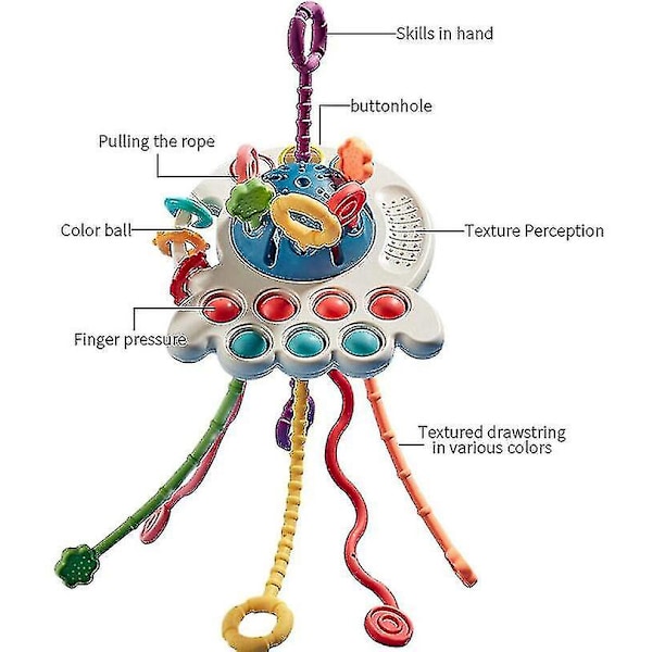Toddler Ufo Træk i snor Aktivitetssensorisk Legetøj Silic