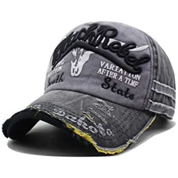 Cap Cap Vintage kasket i bomuld Unisex Distressed Snapback Trucker Hat -AD6-