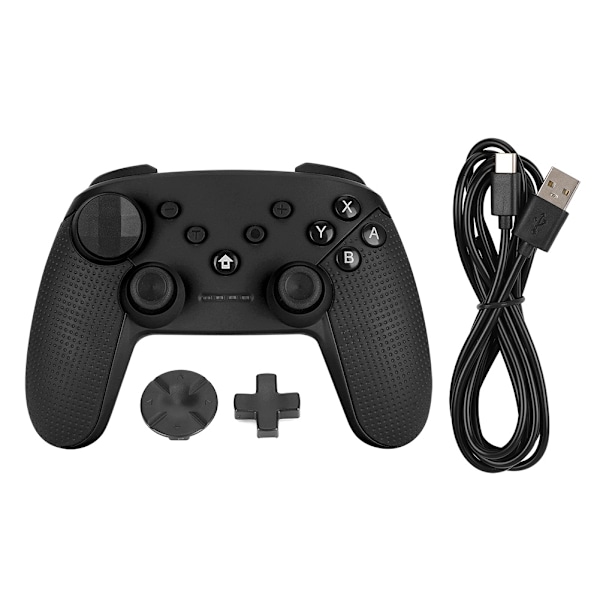 Trådløs Bluetooth 6-akset Spillekonsol Gamepad Controller med Vibration til Switch Uden NFC Funktion Sort{GKS}-AD4-