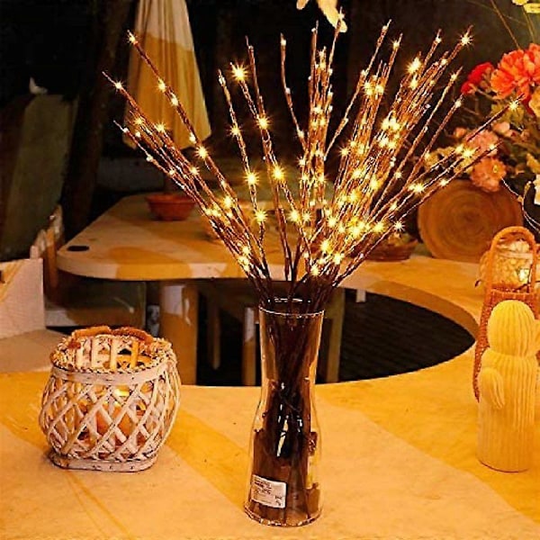 Lysende grene / Dekorative grene Brun med 20 LED-lys -AD4-