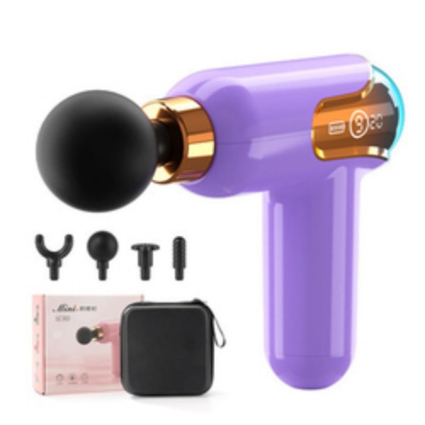 Massage gun mini with 9 speeds, 4 massage heads